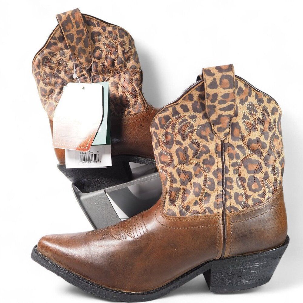 Smoky Mountain Hailey Snip Toe Women's 5.5M Western Cowboy Boots Leopard Print